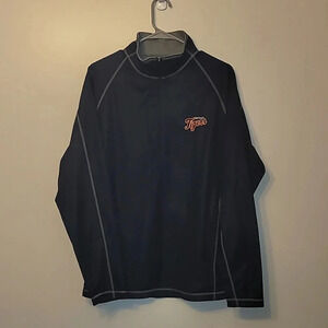 Men's SM Detroit Tigers corduroy pullover polo with chest zipper MLB LOT F8